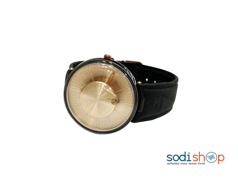 Montre Homme Couleur Noir Bracelet en Cuir Synthétique DI0026