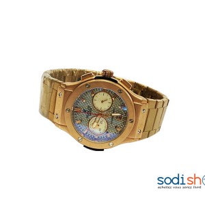 Montre Hublot Pour Homme Couleur Doré En Acier DI0026