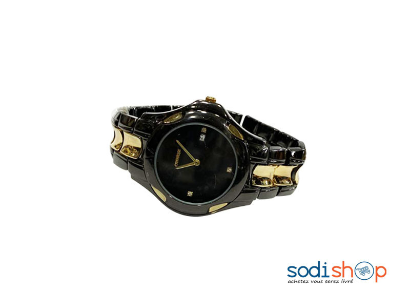 Montre Pour Femme En Acier Inoxydable Noir et Doré DI0026