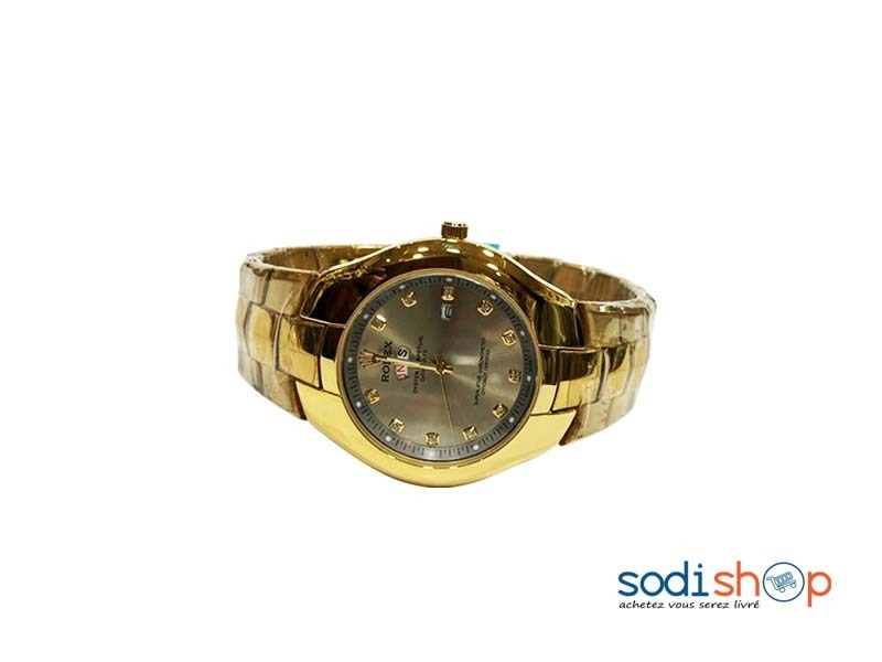 Montre Pour Homme Rolex Couleur Doré en Acier DI0026