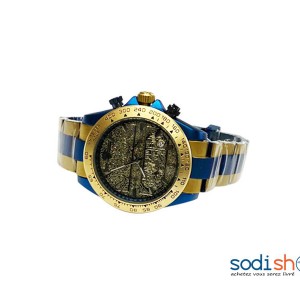 Montre Pour Homme en Acier Vernis Bleu et Doré Rolex DI0026