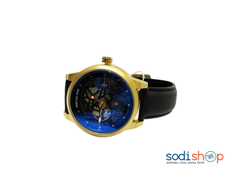 Montre Pour Homme en Acier et Bracelet en Cuir Synthétique DI0026