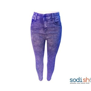 Pantalon en Jeans Slim Pour Femme Couleur Bleu Foncé NY00136