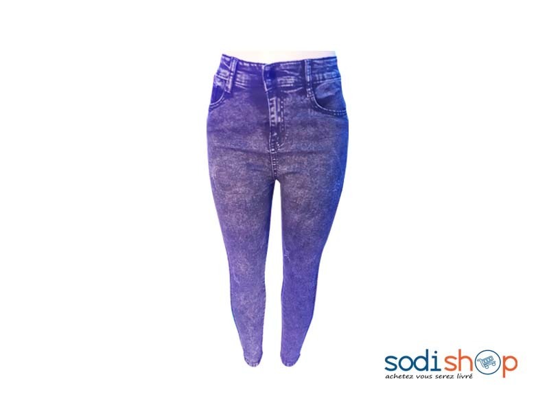 Pantalon en Jeans Slim Pour Femme Couleur Bleu Foncé NY00136