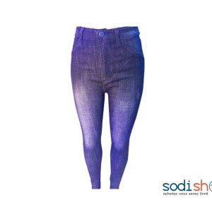 Pantalon en Jeans Slim Pour Femme Couleur Bleu Foncé NY00136