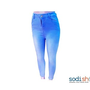 Pantalon en Jeans Slim Pour Femme Couleur Bleu NY00136