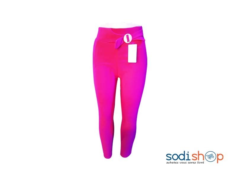 Pantalon en Tissu En Elasthanne Couleur Rose NY00136