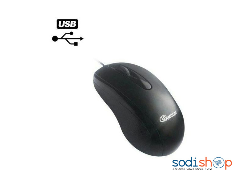 Souris Filaire Mamcom Connecteur USB Couleur Noire MM00137