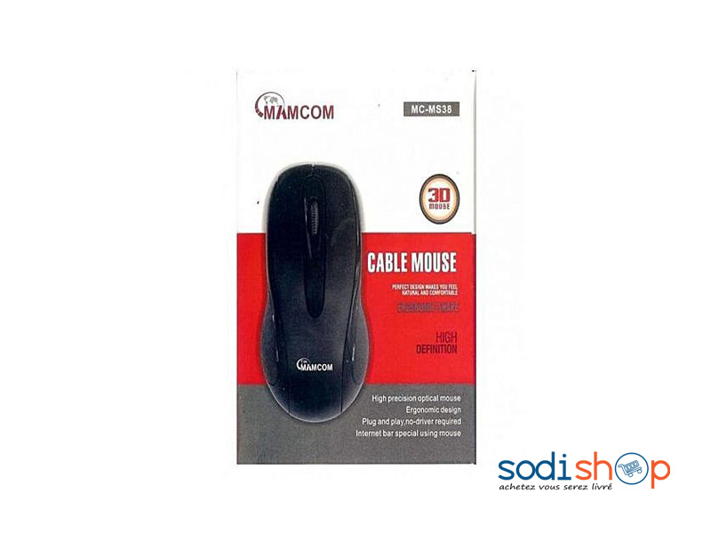 Souris Filaire Mamcom Connecteur USB Couleur Noire MM00137 – Image 2