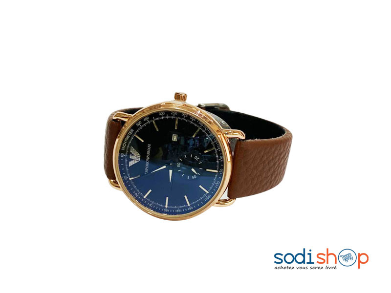 Montre Emporio Armani - Haute Qualité Indicateur de Date Couleur Marron Pour Homme DI0026