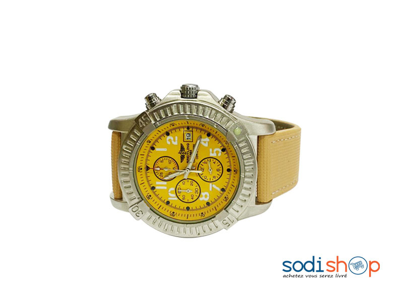 Montre Breitling Couleur Jaune - Indicateur de Date Pour Homme DI0026