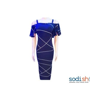 Robe Pour Femme Habit Tendance - Coupe Slim Couleur Bleu NY00136