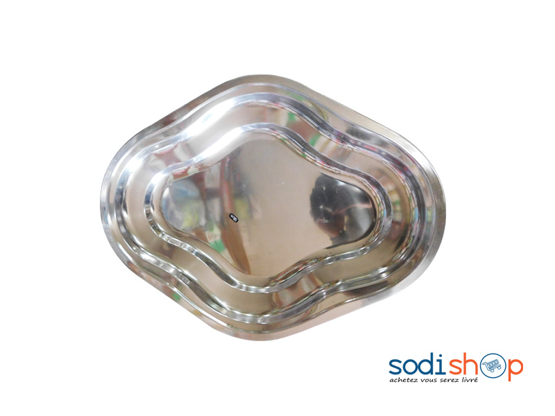 Plateau en Inox Assiette Moderne 50cm - Couleur argentée IR00137