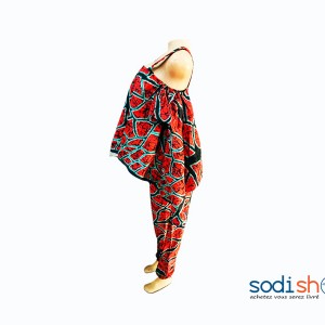 Chemisier + Pantalon Wax - Couleur Rouge Habit Pour Femme MKS00133