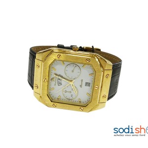 Montre MasterPiece - Indicateur de Date Bracelet en Cuir Couleur Marron et Or Pour Homme DI0026