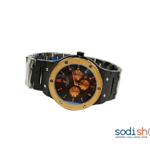 Montre Hublot Design Stylé - Couleur Noir et Or Pour Homme DI0026