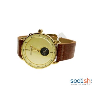 Montre Keep Moving Haute Qualité - Couleur Marron et Or Pour Homme DI0026