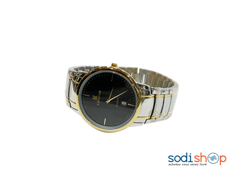 Montre Loncar - Indicateur de Date Bracelet en Acier Inoxydable Couleur Argent et Doré Pour Homme DI0026