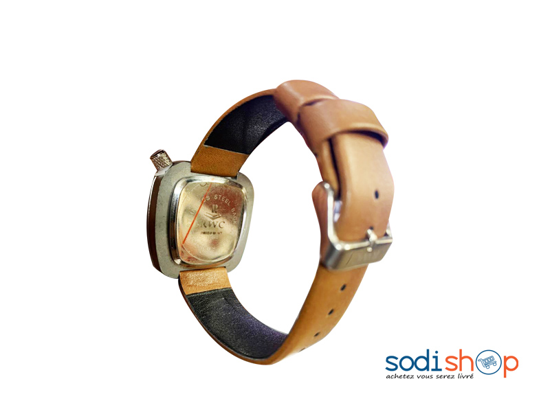 Montre analogique RWC-M840 en cuir couleur marron – Image 3