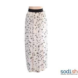 Jupe Évasée - Taille Élastiquée Couleur Blanc Pour Femme - AD00135
