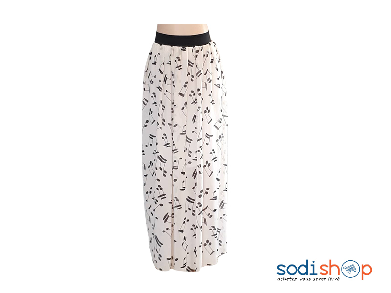 Jupe Évasée - Taille Élastiquée Couleur Blanc Pour Femme - AD00135