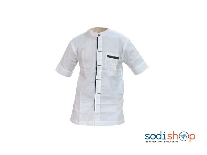 Chemise Homme Manche Courte Couleur Noire MJ0021