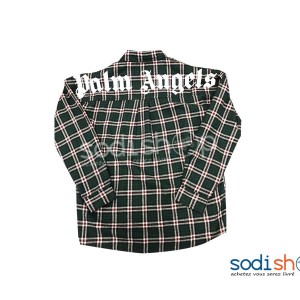 Chemise à Carreau Manches Longues Couleur Noir  BK0096