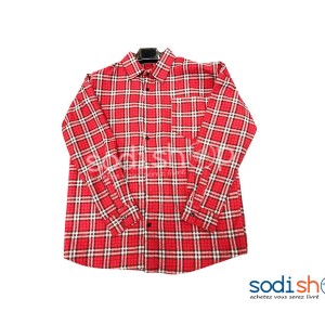 Chemise à Carreau Manches Longues Couleur Rouge  BK0096