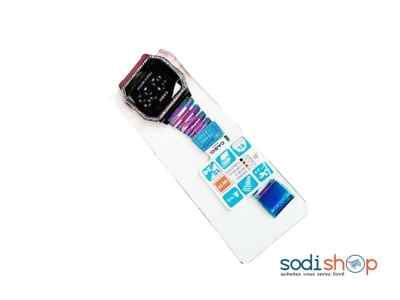 Montre Casio Couleur Argent et Viollet en Acier Inoxydable - MP00145