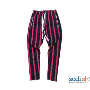 Pantalon à Rayure Couleur Noir et Rouge BK0096