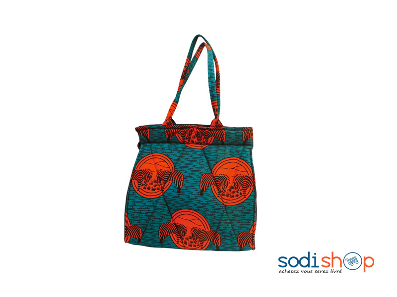 Sac en Tissu en Wax Multicolore Pour Femme TB00141