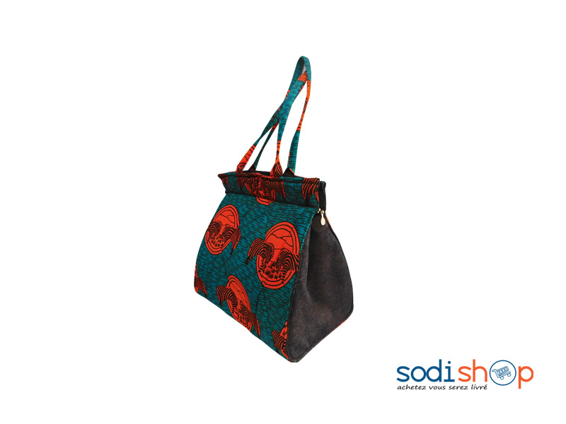 Sac en Tissu en Wax Multicolore Pour Femme TB00141 – Image 2