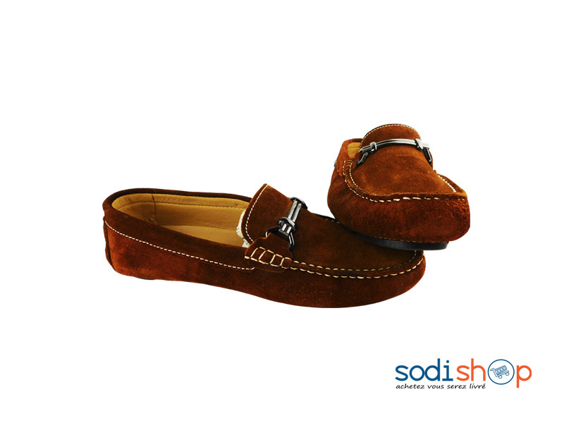 Mocassin en Daim Ballina - Couleur Marron Décoration Métallique Pour Homme SODI00 – Image 2