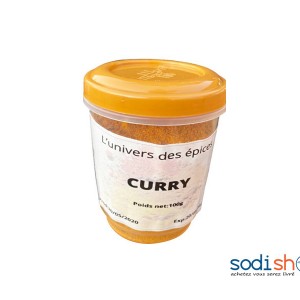 Boite de Curry 1kg - Assaisonnement en Poudre Pour Bouillon LE00142