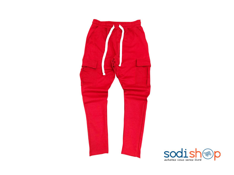 Pantalon en Coton - Jogging Rouge Haute Qualité BK0096