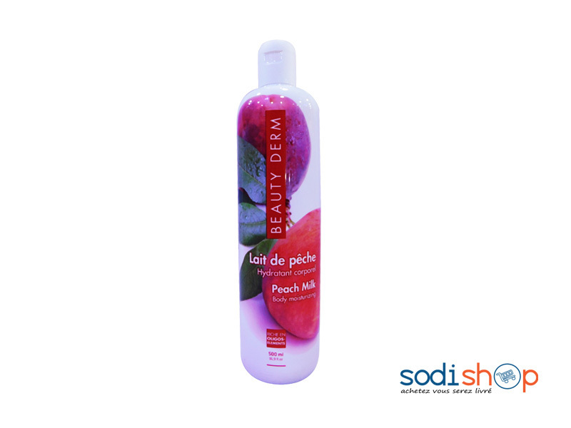 Lait de Pêche Hydratant Creme Beauty Derm - Lotion Peach Milk Peau Sensible 500ml SAM0014