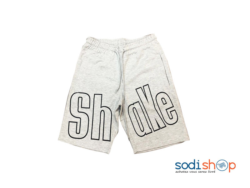 Short Shake Composition en Coton - Taille Elastiquée Culotte Blanche BK0096
