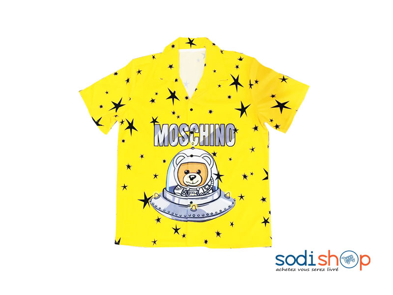 Chemise à Motif Moschino Couleur Jaune - Ultra Stylée Pour Homme BK0096