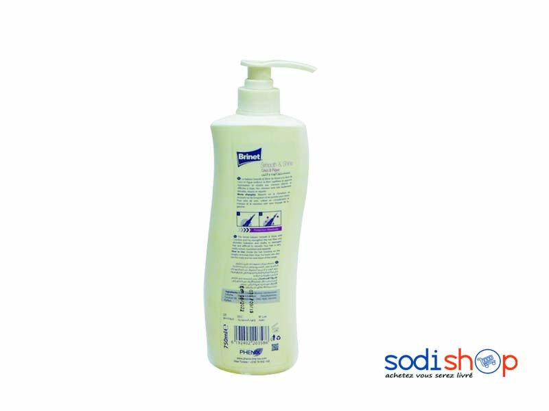 Shampoing Brinet Balsam Coco et Figue - Pour Cheveux Abimés et Difficiles à Lisser Smooth & Shine 750ml TU00112