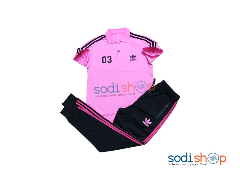 Ensemble Jogging de Sport Couleur Noir Rose AY00145