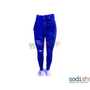 Pantalon en Jeans Slim Pour Femme Couleur Bleue Foncé NY00136