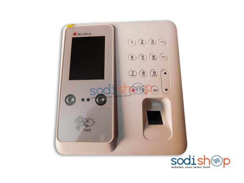 Contrôle d'Accès Biométrique Multistar V610 - Dispositif de Pointage avec Reconnaissance Facial RFID Empreinte Digital SODI00
