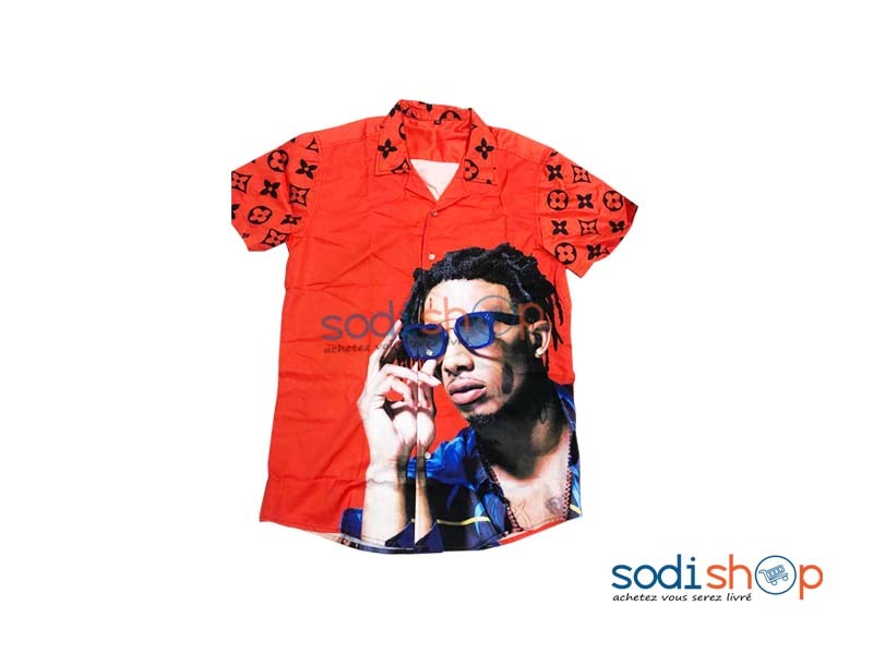 Chemise à Imprimé Couleur Rouge - Haute Qualité Pour Homme BK0096