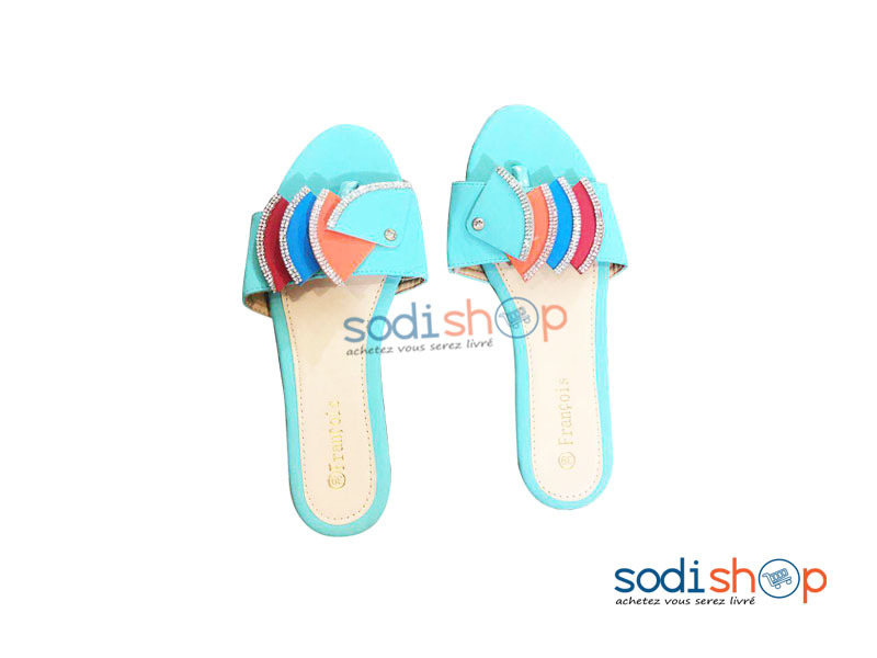 Sandales Plates - Chaussure Pour Femme Couleur Bleu MKS00133