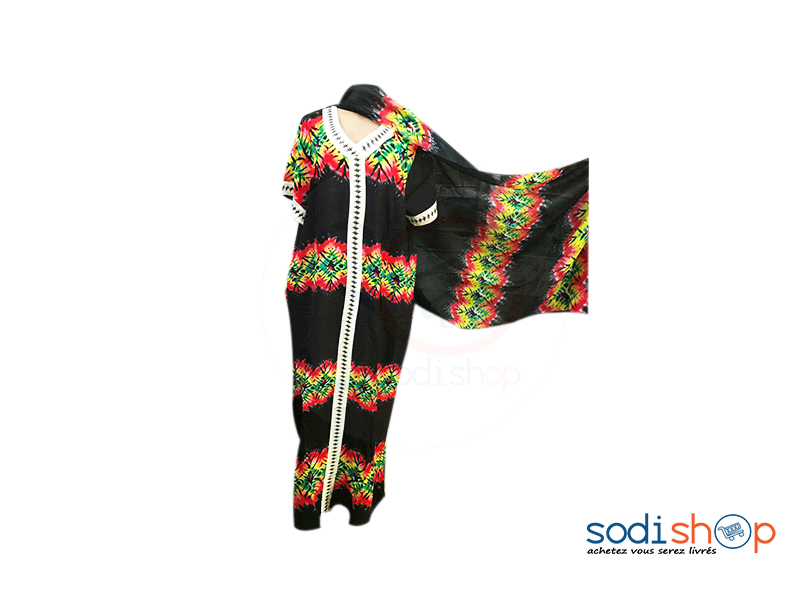 Habit Pour Femme Robe avec Voile - Tissu Léger 2 Pièces Couleur Noir et Vert AY00145