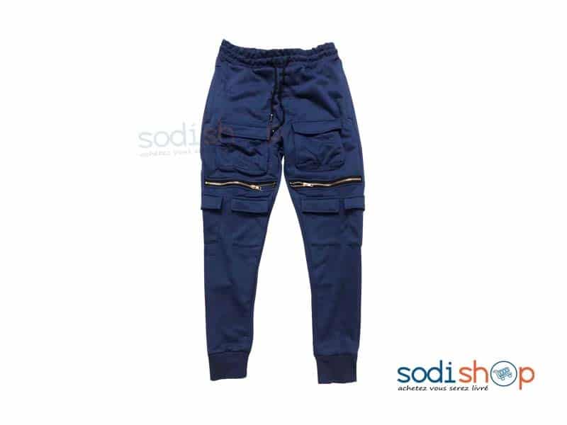 Pantalon Jogging de Sport et de Style Couleur Bleue BK0096