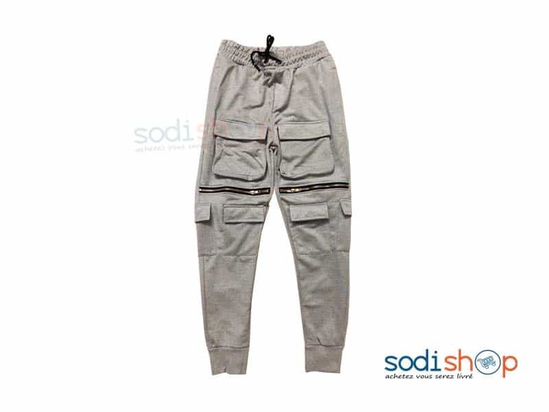 Pantalon Jogging de Sport et de Style Couleur Grise BK0096