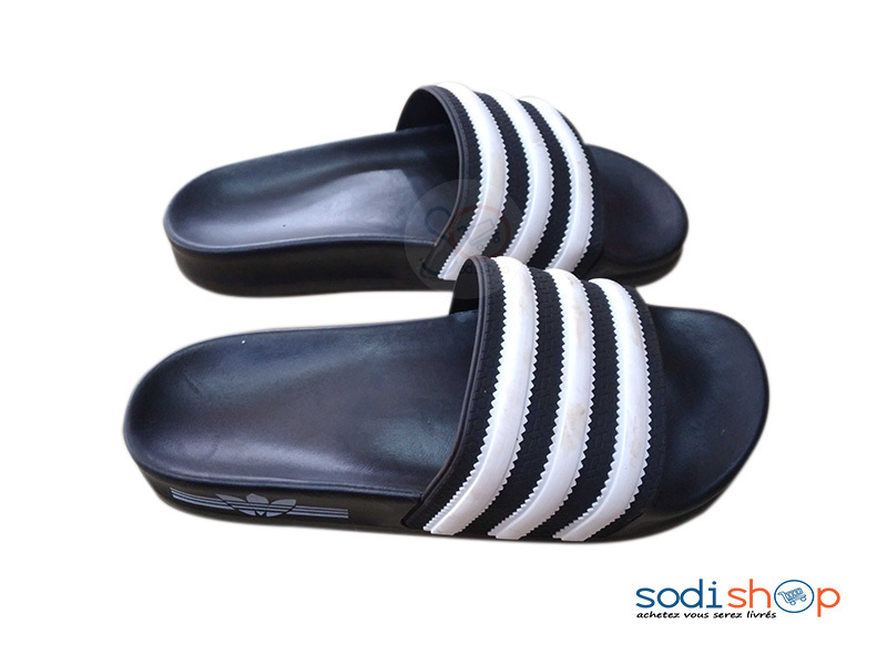 Chaussure Sandale Pour Homme en Caoutchouc Adidas Noir/ Blanc MS0076