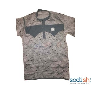 Chemise Homme En Tissu Pagne Pour Homme Couleur Grise OD00154