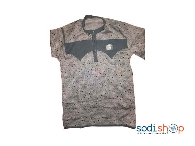 Chemise Homme En Tissu Pagne Pour Homme Couleur Grise OD00154